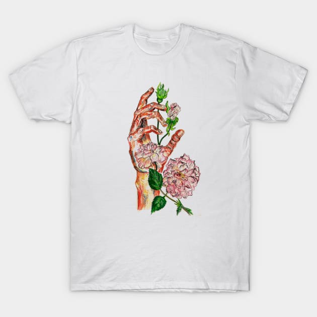 Blooming Hand T-Shirt by H'sstore